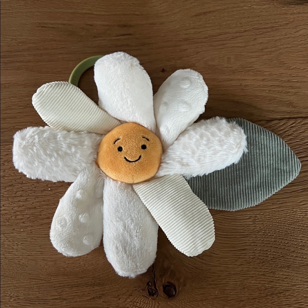 Jellycat Plush White Flower Crinkle Toy